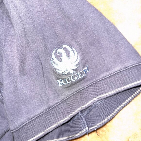 American Khakis by Van Heusen Men LG Gray 'Ruger' Embroidered Golf Polo Top (E) - Picture 3 of 7
